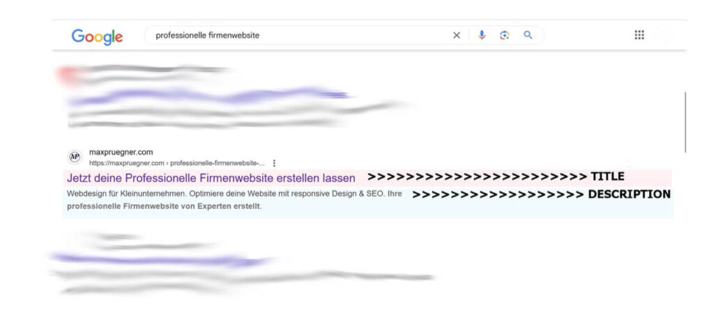 Grundlagen SEO für Unternehmen: So wird Ihre Website sichtbar & erfolgreich 11 SEO für Unternehmen Blogbeitrag - Google Suche nach MP-Webdesign